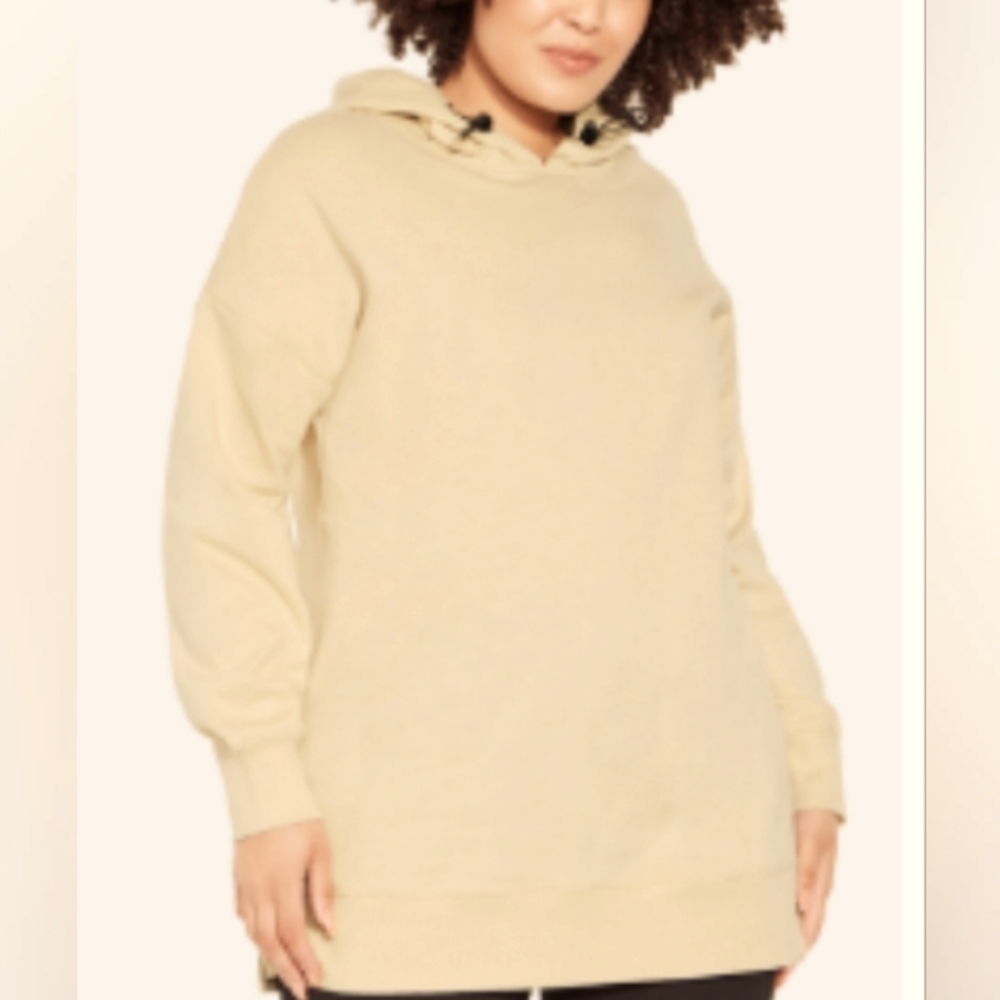 Zim & Zoe Active Women's Longline Sweatshirt Hoodie  Size 14   Camel   NWT